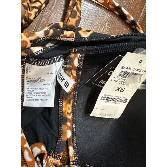 Bar III Glam Cheetah Keyhole-Cutout Swimsuit - Picture 9 of 9